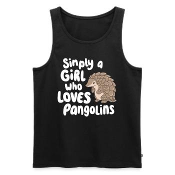 Simplement une fille qui aime les pangolins Drôle d’animaux sauvages - Débardeur bio Premium Homme - noir - Devant - AI Model Male 178 light (178cm)