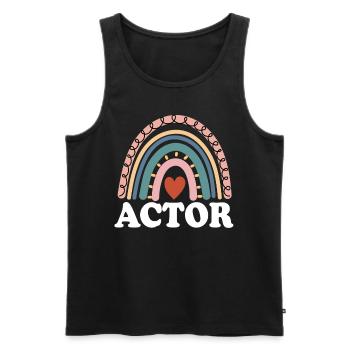 Funny Actor Movie Boho Rainbow Performing Actor - Men's Premium Organic Tank Top - black - Front - Michal (187cm)