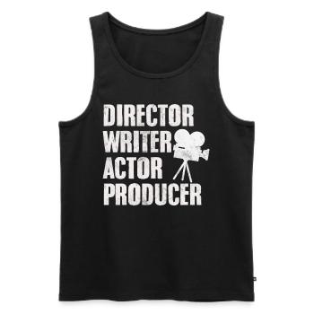 Réalisateur Scénariste Acteur Producteur Performing Art - Débardeur bio Premium Homme - noir - Devant - AI Model Male 178 light (178cm)