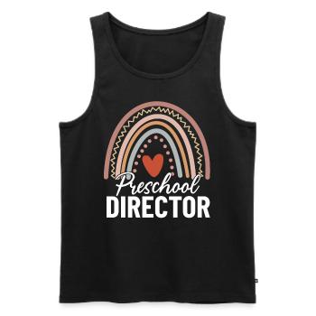 Directeur préscolaire Funny Boho Rainbow Childcare - Débardeur bio Premium Homme - noir - Devant - Michal (187cm)