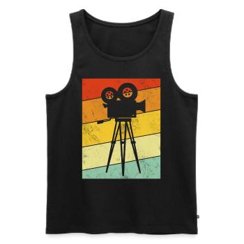 Funny Filmmaking Retro Vintage Cinematography - Men's Premium Organic Tank Top - black - Front - AI Model Male 178 light (178cm)