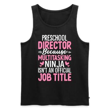 Préscolaire Directeur Multitâche Ninja Drôle Pré K - Débardeur bio Premium Homme - noir - Devant - Michal (187cm)