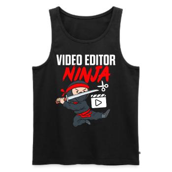 Video-Editor Ninja Lustiges Videofilmer-Video - Männer Premium Bio Tank Top - Schwarz - Vorne - AI Model Male 178 light (178cm)