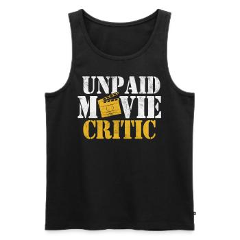 Unpaid Movie Critic Funny Cinematography Film - Men's Premium Organic Tank Top - black - Front - AI Model Male 178 light (178cm)