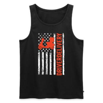 Delivery Driver USA Flag Funny Delivery Patriotic - Men's Premium Organic Tank Top - black - Front - AI Model Male 178 light (178cm)