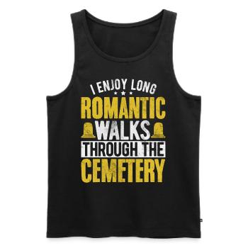 I Enjoy Long Romantic Walks Funny Embalming - Men's Premium Organic Tank Top - black - Front - AI Model Male 178 light (178cm)