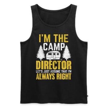 Ich bin der Camp-Direktor Lustiger Direktor Camping - Männer Premium Bio Tank Top - Schwarz - Vorne - AI Model Male 178 light (178cm)