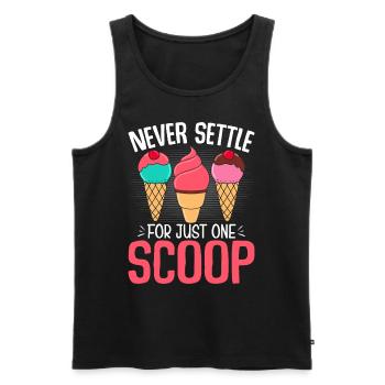 Never Settle for Just One Scoop Funny Ice Cream - Men's Premium Organic Tank Top - black - Front - AI Model Male 178 light (178cm)