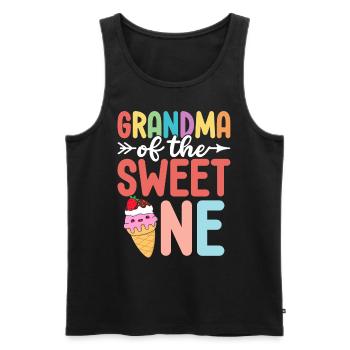 Grand-mère du doux Drôle Grandma Glace - Débardeur bio Premium Homme - noir - Devant - Michal (187cm)