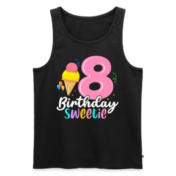 Funny Ice Cream 8e anniversaire Dessert glacé Huit - Débardeur bio Premium Homme - noir - Devant - Michal (187cm)