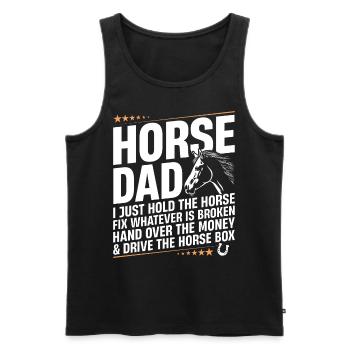 Cheval Papa Drôle Cavalier Cavalier Papa équestre - Débardeur bio Premium Homme - noir - Devant - AI Model Male 178 light (178cm)