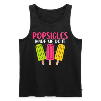 Funny Popsicle Summer Snacks Ice Pop Lolly Frozen - Men's Premium Organic Tank Top - black - Front - AI Model Male 178 light (178cm)