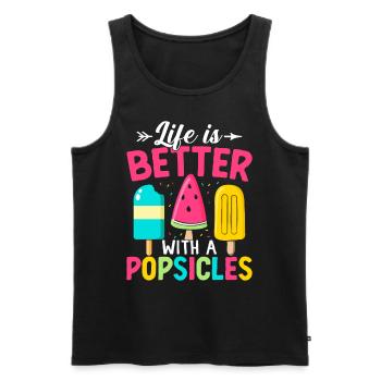 Lustige Eis am Stiel Liebhaber Sommer Snacks Eis am Stiel - Männer Premium Bio Tank Top - Schwarz - Vorne - AI Model Male 178 light (178cm)