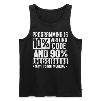 programmation drôle ingénieur logiciel ordinateur - Débardeur bio Premium Homme - noir - Devant - AI Model Male 178 light (178cm)