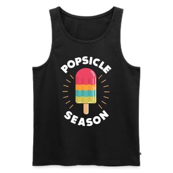 Eis am Stiel Jahreszeit Lustiges Eis am Stiel Gefrorener Sommer - Männer Premium Bio Tank Top - Schwarz - Vorne - AI Model Male 178 light (178cm)