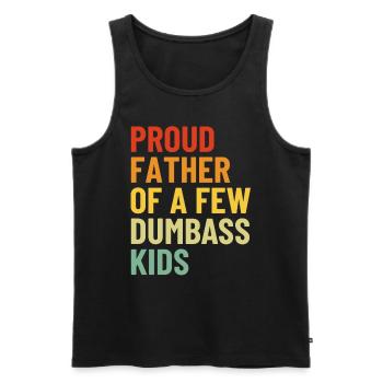 Stolzer Vater von ein paar dummen Kindern Retro-Vater - Männer Premium Bio Tank Top - Schwarz - Vorne - AI Model Male 178 light (178cm)