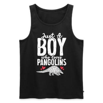 Nur ein Junge, der Schuppentiere liebt Ameisenbär Schuppentier - Männer Premium Bio Tank Top - Schwarz - Vorne - Michal (187cm)