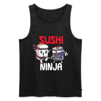 Sushi Ninja Japanisches Essen Lustig Ninja Fisch & Meeresfrüchte - Männer Premium Bio Tank Top - Schwarz - Vorne - AI Model Male 178 light (178cm)