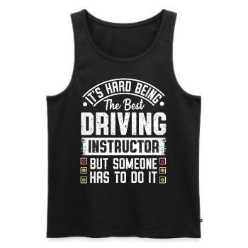 Funny Driving Instructor Permit License Driver - Men's Premium Organic Tank Top - black - Front - Michal (187cm)