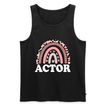 Actor Performing Art Boho Rainbow Movie Actor - Men's Premium Organic Tank Top - black - Front - Michal (187cm)
