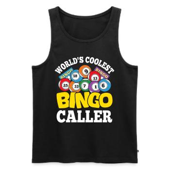 World's Coolest Bingo Caller Funny Gambling Bingo - Men's Premium Organic Tank Top - black - Front - AI Model Male 178 light (178cm)