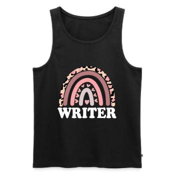 Lustiger Schriftsteller Filmemachen Schriftsteller Boho Rainbow - Männer Premium Bio Tank Top - Schwarz - Vorne - AI Model Male 178 light (178cm)