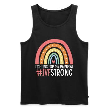 Fighting For My Rainbow IVF Egg Retrieval Funny - Men's Premium Organic Tank Top - black - Front - Michal (187cm)