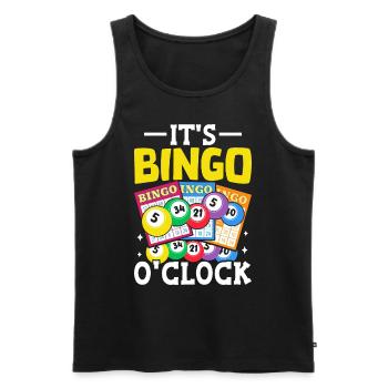 Es ist Bingo O'clock Funny Bingo Night Casino - Männer Premium Bio Tank Top - Schwarz - Vorne - AI Model Male 178 light (178cm)
