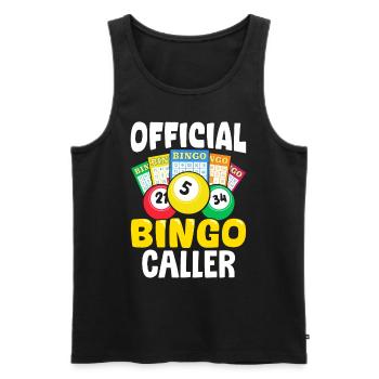 Official Bingo Caller Casino Gambling Funny Bingo - Men's Premium Organic Tank Top - black - Front - AI Model Male 178 light (178cm)