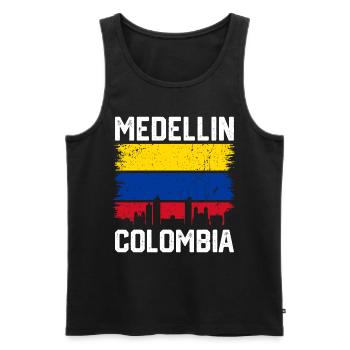 Medellin Colombia Funny Colombian Hispanic Latino - Men's Premium Organic Tank Top - black - Front - Michal (187cm)