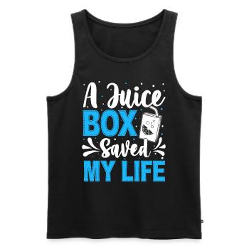 A Juice Box Saved My Life Funny Diabetic Blue - Men's Premium Organic Tank Top - black - Front - AI Model Male 178 light (178cm)