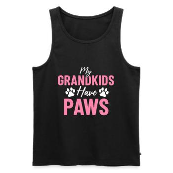 Meine Enkelkinder haben Pfoten Welpe Hund Oma Lustig - Männer Premium Bio Tank Top - Schwarz - Vorne - AI Model Male 178 light (178cm)
