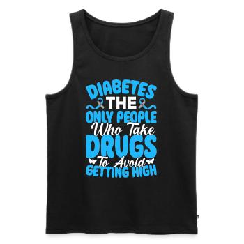 Lustiger Diabetiker T1D Nutzloser Bauchspeicheldrüse Diabetes - Männer Premium Bio Tank Top - Schwarz - Vorne - Michal (187cm)