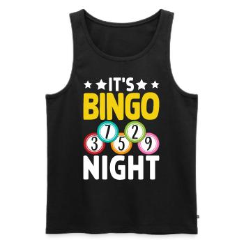 It's Bingo Night Funny Bingo Caller Holler - Men's Premium Organic Tank Top - black - Front - AI Model Male 178 light (178cm)