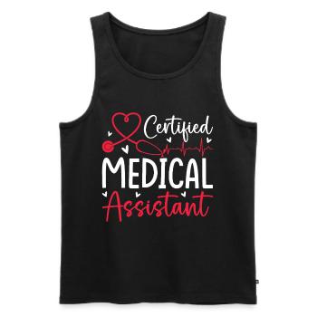 Zertifizierte medizinische Fachangestellte Lustige CMA-Krankenschwester - Männer Premium Bio Tank Top - Schwarz - Vorne - AI Model Male 178 light (178cm)