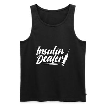 Insulin Dealer Lustiger Diabetes Nutzlose Bauchspeicheldrüse - Männer Premium Bio Tank Top - Schwarz - Vorne - Michal (187cm)
