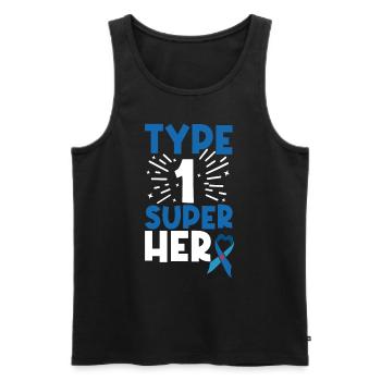 Typ 1 Diabetes Bewusstsein Bauchspeicheldrüse Insulin Blau - Männer Premium Bio Tank Top - Schwarz - Vorne - Michal (187cm)