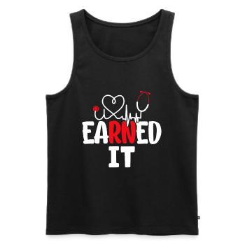 Earned It Infirmière Drôle Infirmière autorisée - Débardeur bio Premium Homme - noir - Devant - Michal (187cm)