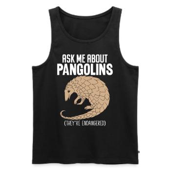 Ask Me About Pangolins Nocturnal Endangered - Men's Premium Organic Tank Top - black - Front - AI Model Male 178 light (178cm)