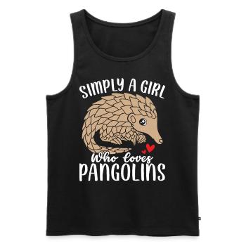 Simplement une fille qui aime les filles de pangolins drôles - Débardeur bio Premium Homme - noir - Devant - AI Model Male 178 light (178cm)
