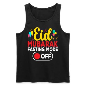 Eid Mubarak Fasting Mode Off Funny Islam Muslim - Men's Premium Organic Tank Top - black - Front - AI Model Male 178 light (178cm)