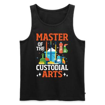 Meister der Hüterkünste Lustige Reinigungsschule - Männer Premium Bio Tank Top - Schwarz - Vorne - AI Model Male 178 light (178cm)