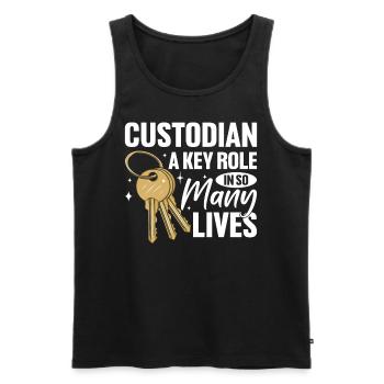School Custodian Maid Cleaner Janitorial - Men's Premium Organic Tank Top - black - Front - Michal (187cm)