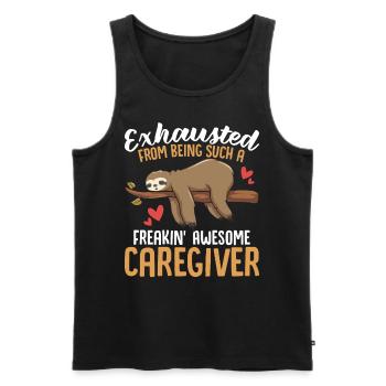 Ein verdammt geiler Betreuer Faultier Hausmeister Zuhause - Männer Premium Bio Tank Top - Schwarz - Vorne - Michal (187cm)