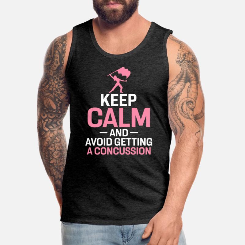 Keep Calm and Avoid Getting A Concussion Funny Men's Premium Organic Tank Top