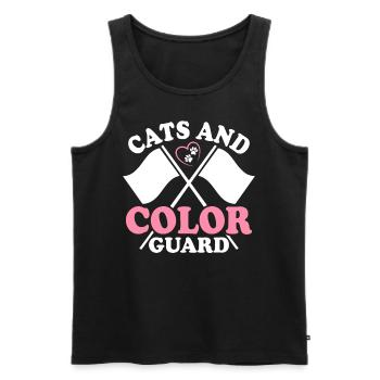 Chats et garde de couleur Funny Marching Band Cats - Débardeur bio Premium Homme - noir - Devant - AI Model Male 178 light (178cm)
