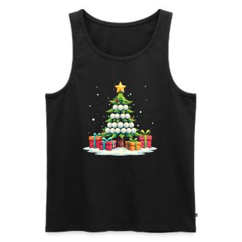Funny Soccer Christmas Tree Team Sports Soccer - Men's Premium Organic Tank Top - black - Front - Michal (187cm)
