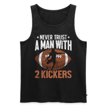 Drôle Football Fantasy Draft Kickers Commissaire - Débardeur bio Premium Homme - noir - Devant - AI Model Male 178 light (178cm)