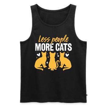 Moins de personnes Plus de chats Refuge pour animaux de compagnie Drôle de sauvetage - Débardeur bio Premium Homme - noir - Devant - Michal (187cm)