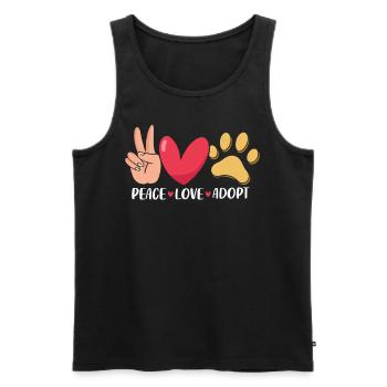 Frieden, Liebe, Rettung, Pflegeheim, Tierheim retten - Männer Premium Bio Tank Top - Schwarz - Vorne - Michal (187cm)